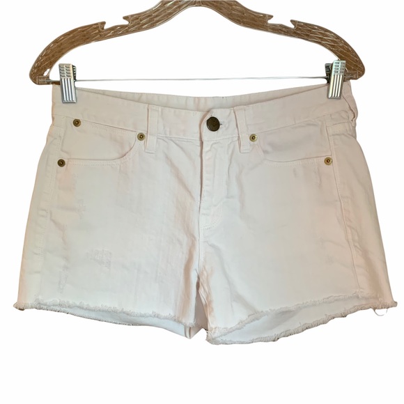 J. Crew White Cutoff Distressed Shorts, Size 27